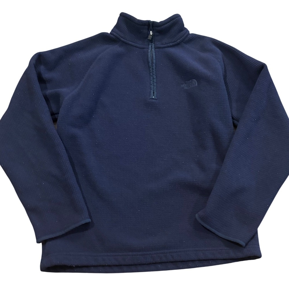 The‎ North Face Mens Small Quarter Zip Fleece Pullover Navy Blue Jacket T93L1G
